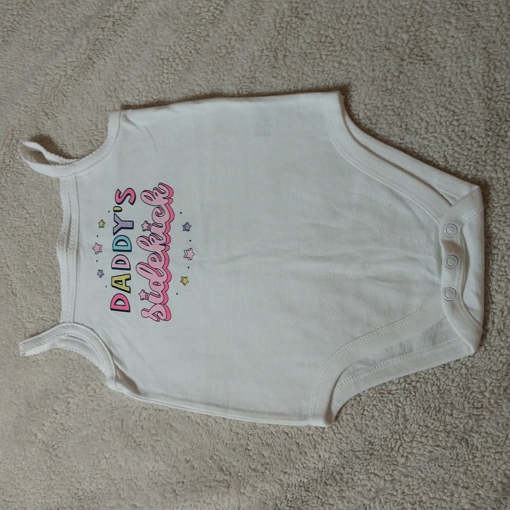 5/$15 Daddy's Sidekick Baby Girl Onesie Tank Top Size 24 Months